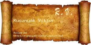 Rusznyák Viktor névjegykártya